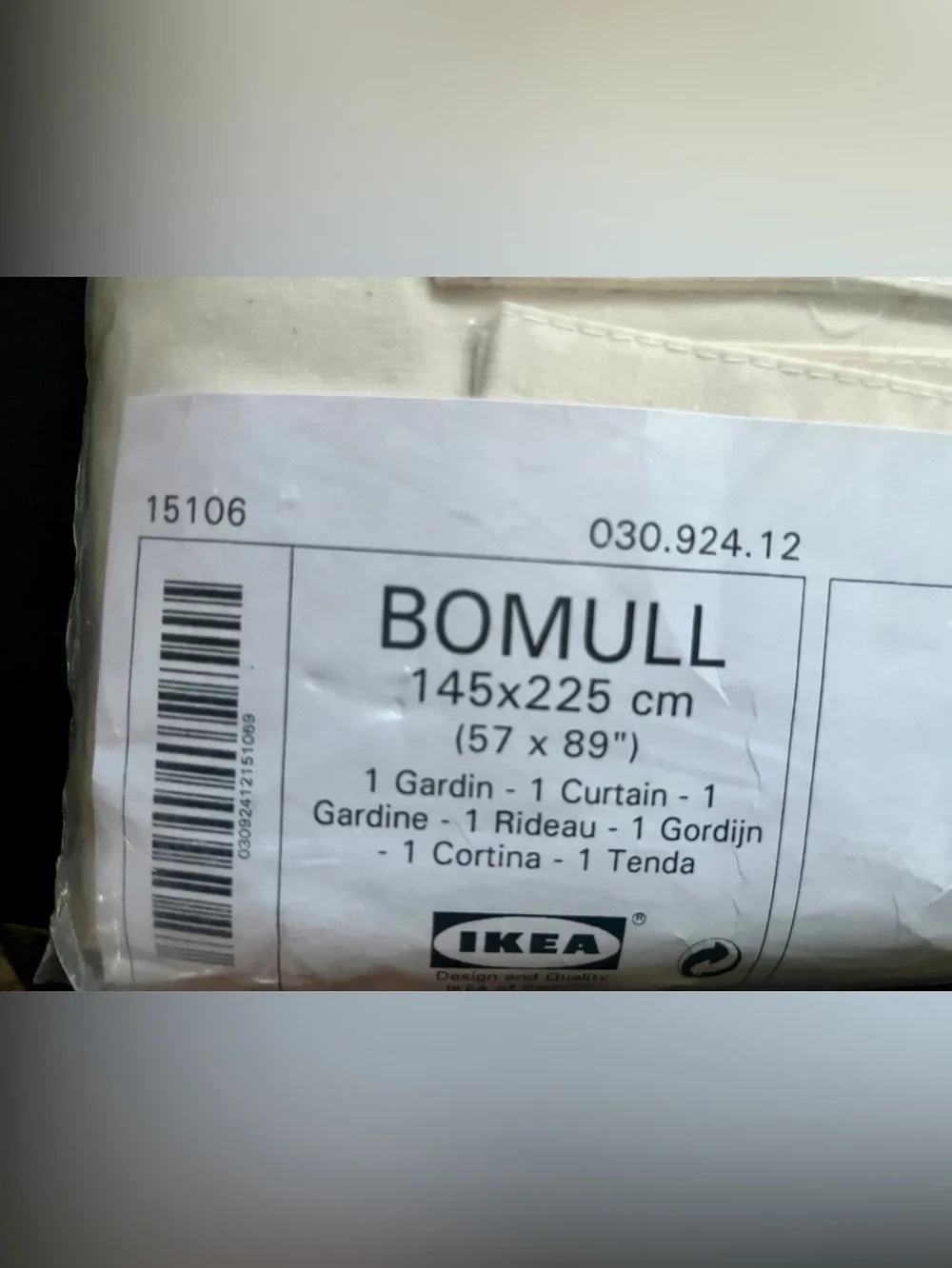 IKEA BOMULL Curtains set of 2